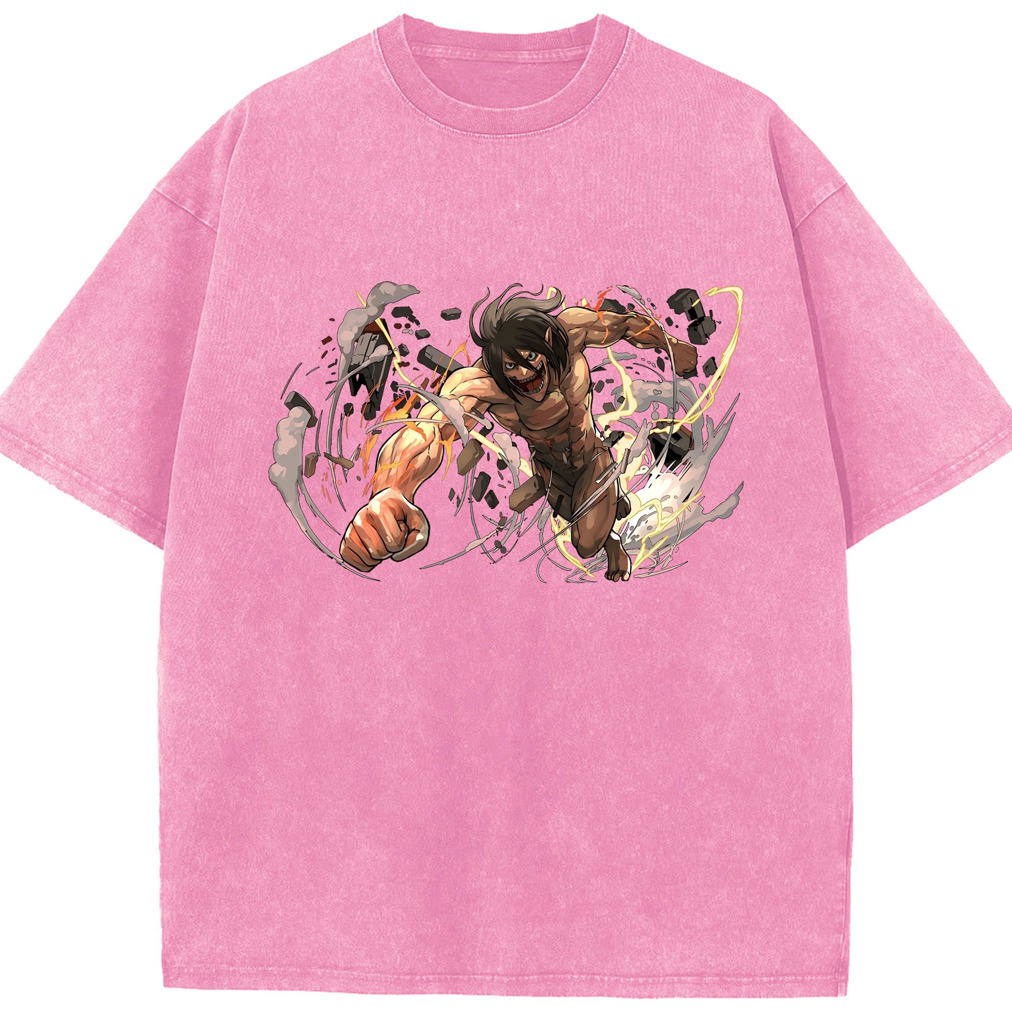 （画像用） 進撃の巨人 Attack on Titan 綿100% ヴィンテージ風 半袖Tシャツ（フロントプリント）